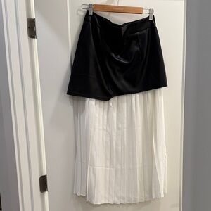 Commense Black and White High-Low Skirt